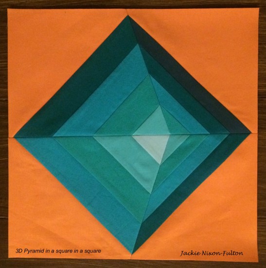 3D pyramid square in a square signed